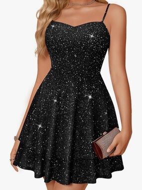 Women’s Black Sparkly Cocktail Dress | Plus Size XXL | NWT
